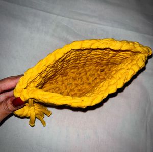 Yellow Knitted Pouch