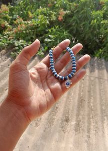 Blue Striped Evil Eye Charm Bracelet 🧿