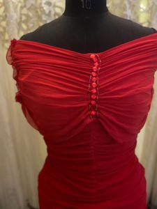 Red Ruched Bodycon Dress