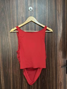 SSS Red  Cowl Neck Top