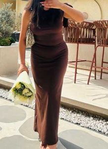 Brown Bodycon Maxi Dress