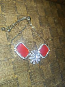 Red Gemstone & Crystal Bracelet