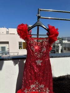 Red Fish Cut Trail Dress