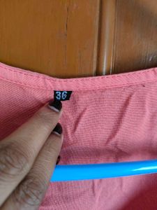 Peach Embroidered Kurti