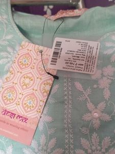 Cute Embroidered Aqua Dress