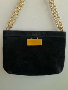 D&amp;G inspired Black Velvet &amp; Gold Chain Bag