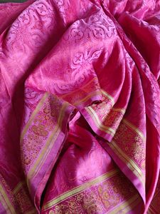 Pink Tanchoi Himroo Banarasi Wedding Wear Saree