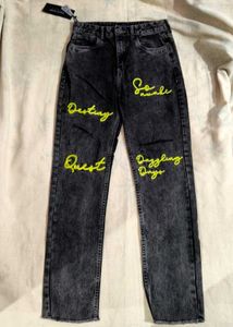 Trendy Graphic Print Jeans