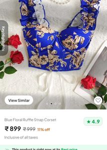 Blue Floral Corset Top