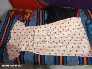 Cute Heart Print Maternity Gown