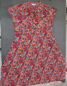 Red Printed Gown