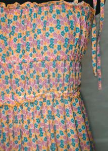 Floral Sundress M To L Size + Freebie Earings Set