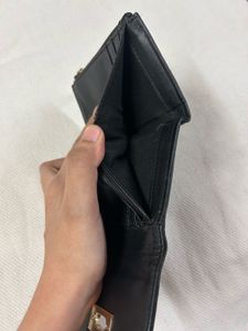 Black leather wallet women