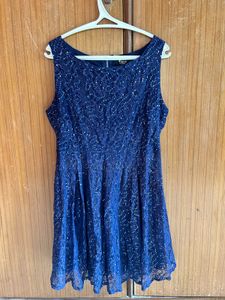 Navy Blue Lace Cocktail Dress