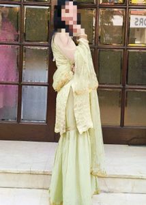 Pista Green Party Wear Garara Suit