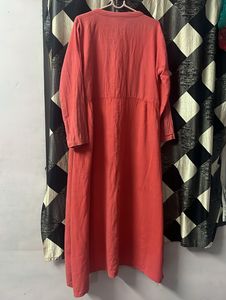 🧡Beautiful Peach A Line Front Slit Frock 🧡