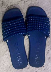 Blue Beaded Slides