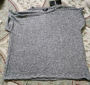 Gray Heathered Short Sleeve Top