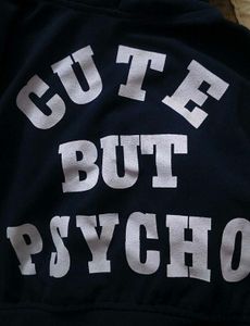 &#34;Cute But Psycho&#34; Cropped hoodie -  Knit Pullover