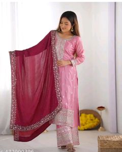 Silk Blend Bridal Heavy Embroidery Kurta ShararSet