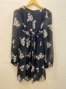 Floral Black Top