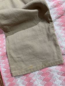 Beige Baggy Leg Jeans