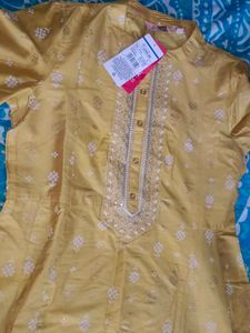 Elegant Gold Embroidered Kurta