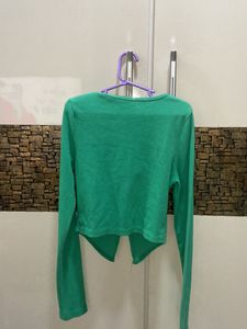corset cropped top green
