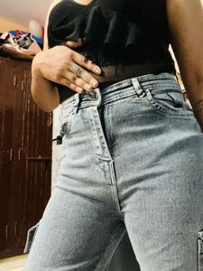 Denim Cargo Pants