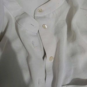 Mango Off White Casual Shirt ( Women )