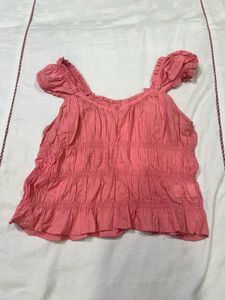Cute Pink Shirred Top