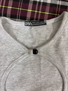 Cute Grey Cutout Tee