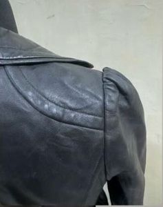 Y2k Fitted Cropped Black Leather Jacket Blazer