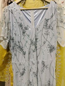 beautiful embroidered net dress xl size
