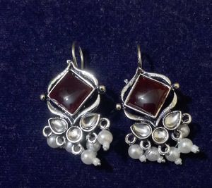 Vintage Style Red Stone Earrings