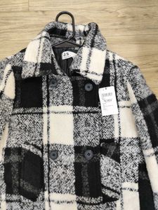 Plaid Wool Blend Coat