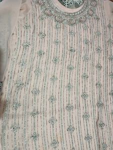 Light Peach Colour Stone Work Plazo Dupatta Sath