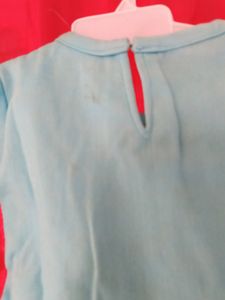 Baby Girl Dress With Sleeves Blue And Yellow