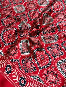 Elegant Red Printed Saree