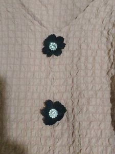 Textured Floral Applique Top