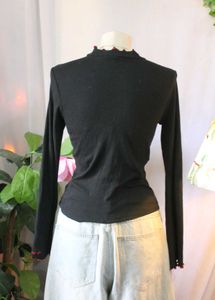 Cute Black Long Sleeve Top