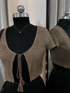 Brown Front Tie-up Top