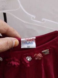 Maroon Top &amp; Palazzo Pants Set