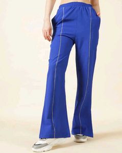 Blue Slit Flare Pants(Free Delivery)
