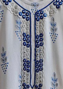 💙🤍🩶Elegant White &amp; Blue Kurta