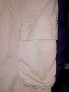 Nude Color Cargo Trousers For Women