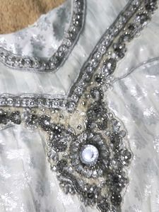 White Embellished Kurta