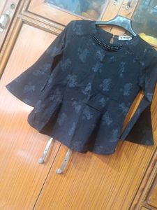 Black Colour Long Sleeve Top