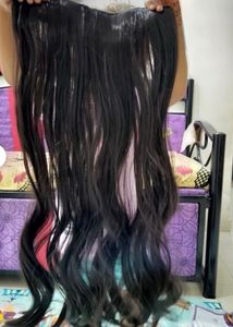 Curly Black synthetic hair Extension