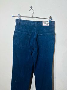 Vintage Dark Denim Jeans For Men Navy Blue Colour